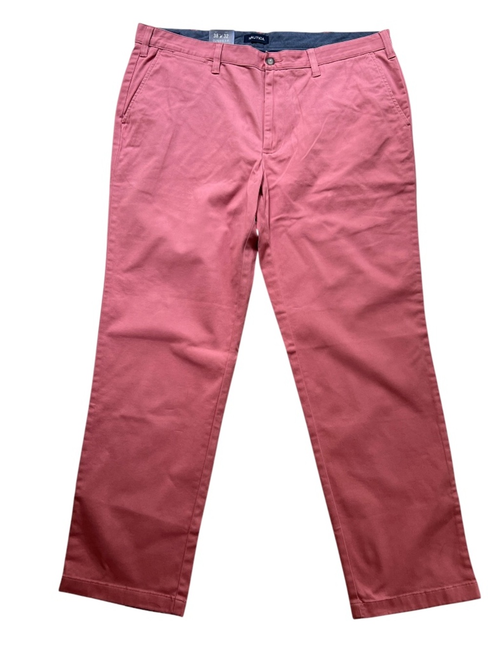 Nautica 34 x 32 Chino Deck Pants Dusty Rose Classic Fit Flat Front Stretch NWT